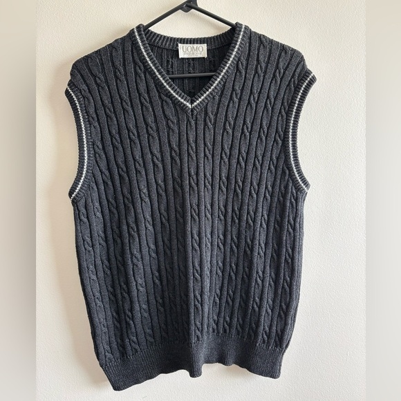 Uomo Ferrone made in Italy gray pigtail vest size M - Picture 1 of 7